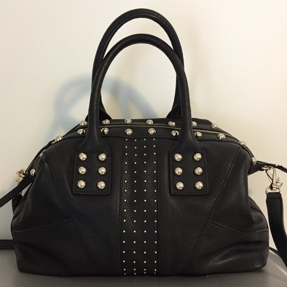 Black Studded GUESS Satchel